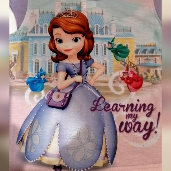 🔥SALE🔥 Sofia the First Girl's 2 Pc Pajamas Pajama Set NWT Sizes 2T,4T - Picture 3 of 8